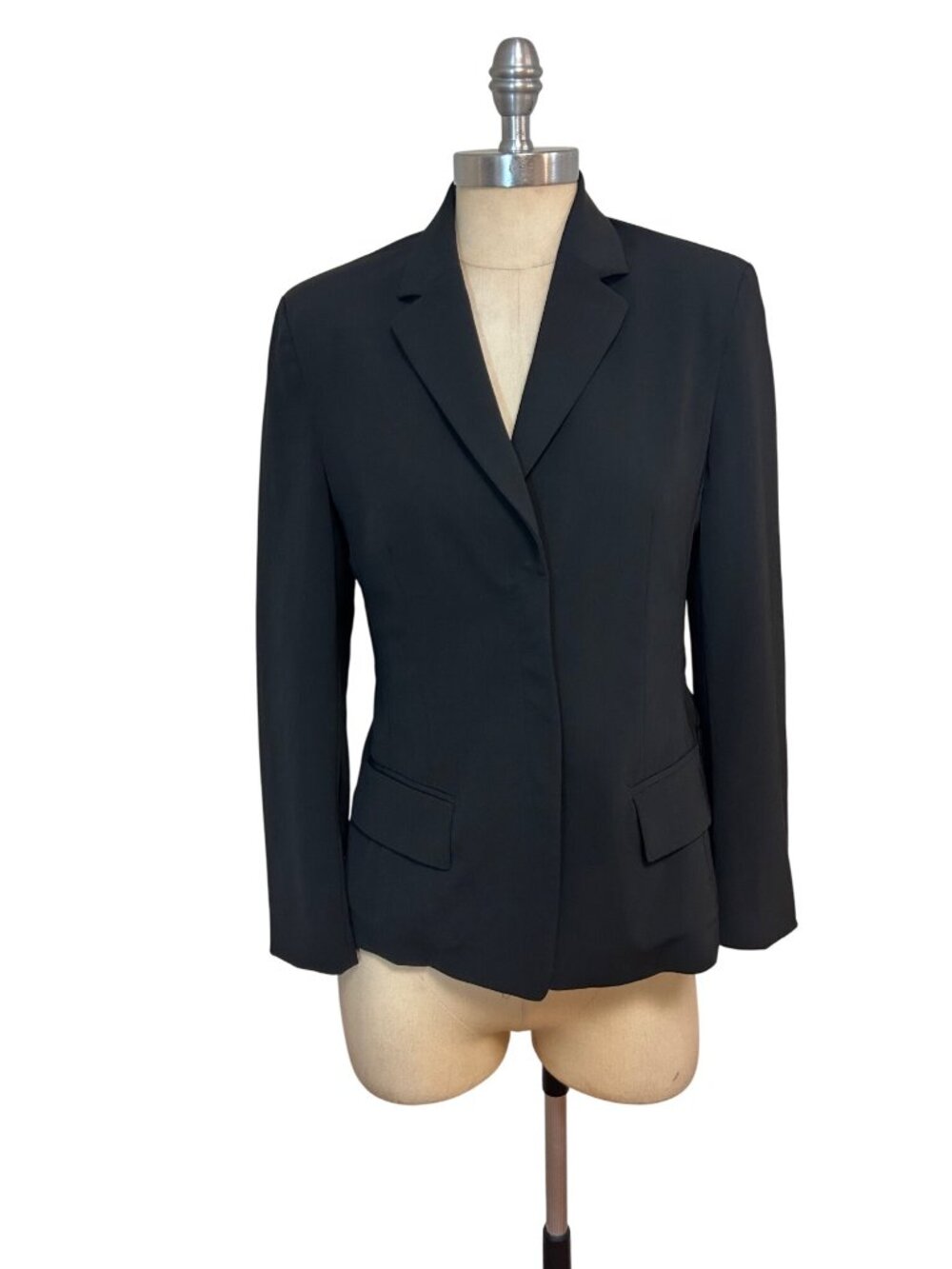 René Lezard Designer Black Blazer Jacket Size 36 Small Made In Germany